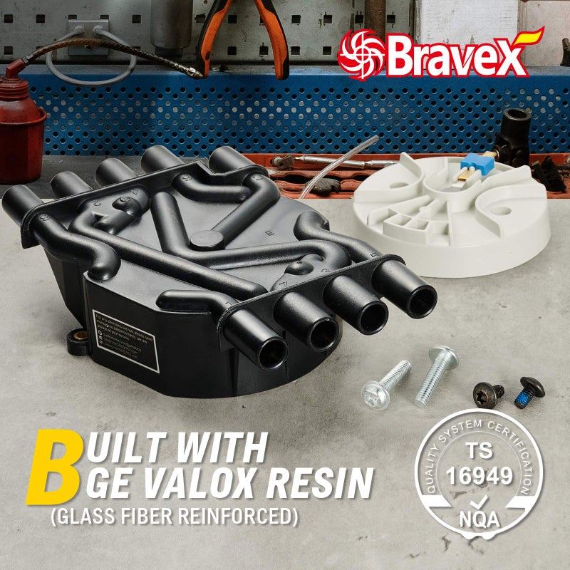 Bravex Ignition Distributor Cap and Rotor Kit for Chevrolet GMC Tahoe Vortec V8 DR474/ DR331 (Brass Terminals) - Image 4